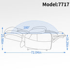 Fauteuil inclinable électrique à double moteur avec massage en 8 points, chauffage lombaire, porte-gobelets en acier inoxydable et poches latérales