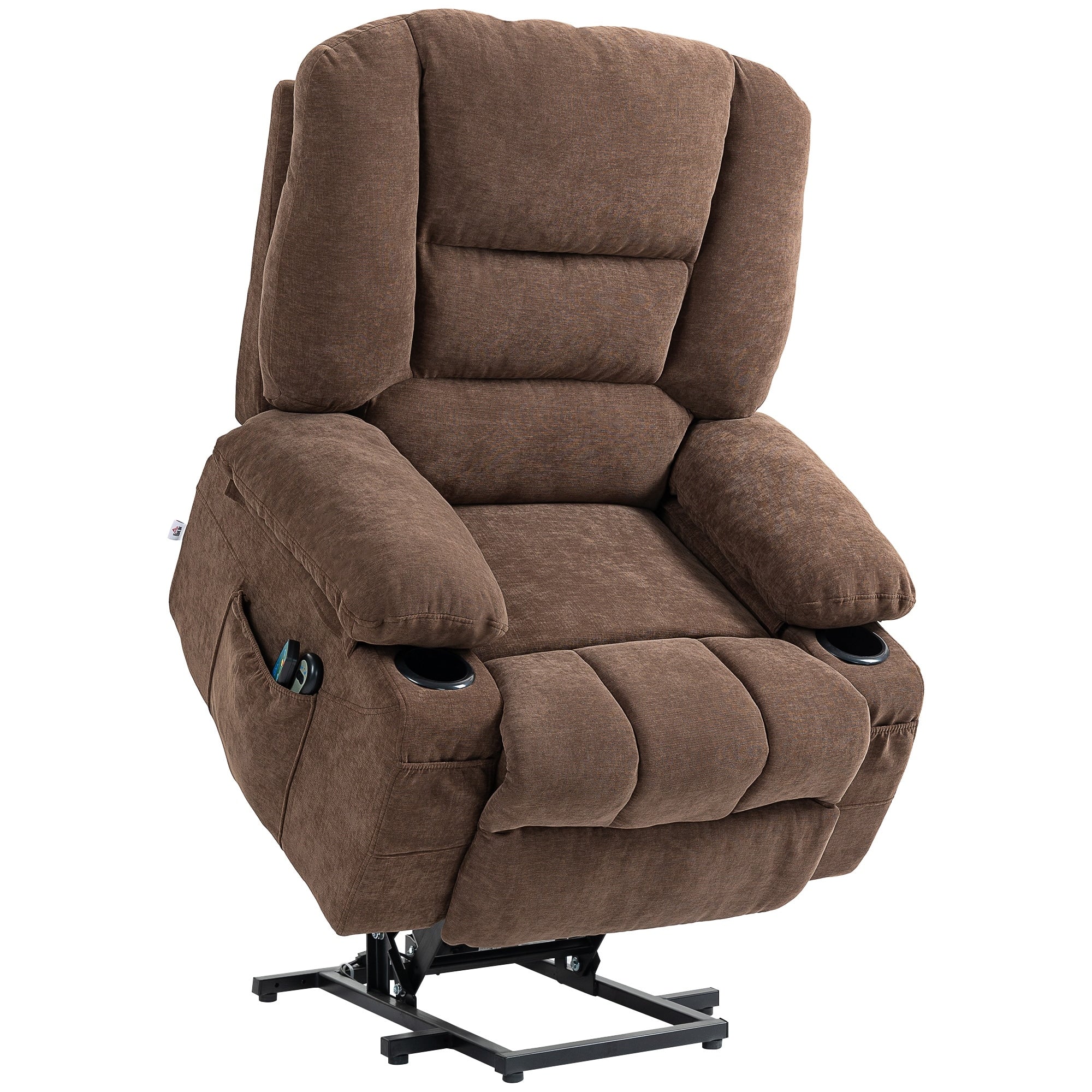Fauteuil inclinable électrique à deux moteurs avec massage, chauffage lombaire, chargement USB et repose-pieds réglable