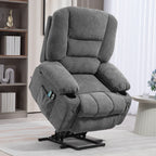 Fauteuil inclinable électrique à deux moteurs avec massage, chauffage lombaire, chargement USB et repose-pieds réglable