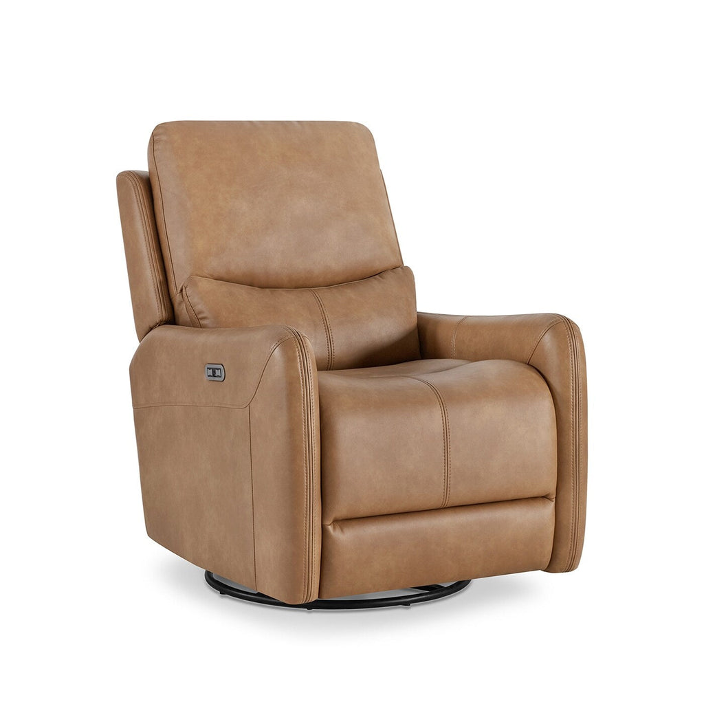 Fauteuil inclinable électrique pivotant Dublin 30 en similicuir marron selle