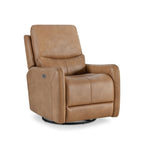 Fauteuil inclinable électrique pivotant Dublin 30 en similicuir marron selle