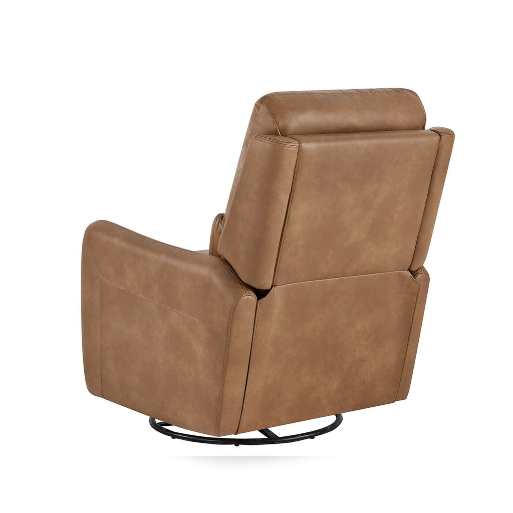 Fauteuil inclinable électrique pivotant Dublin 30 en similicuir marron selle