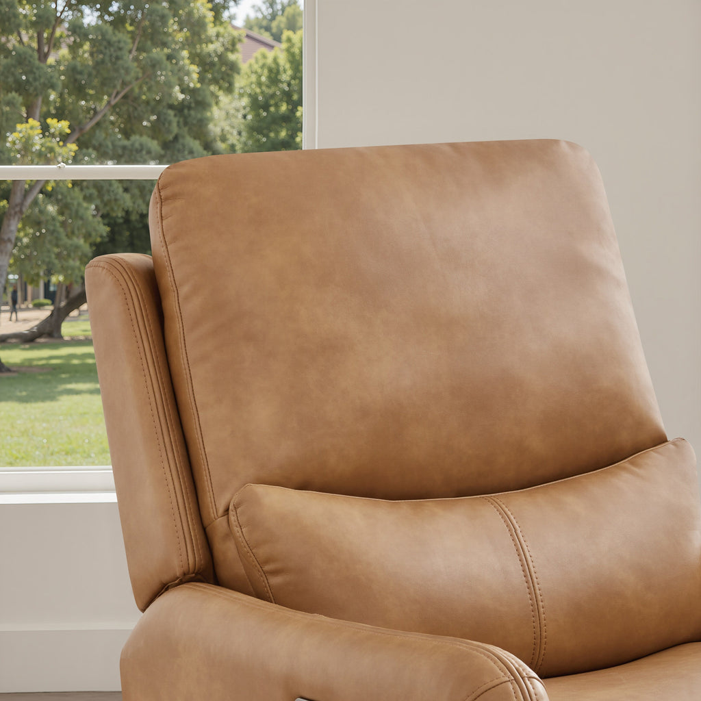 Fauteuil inclinable électrique pivotant Dublin 30 en similicuir marron selle