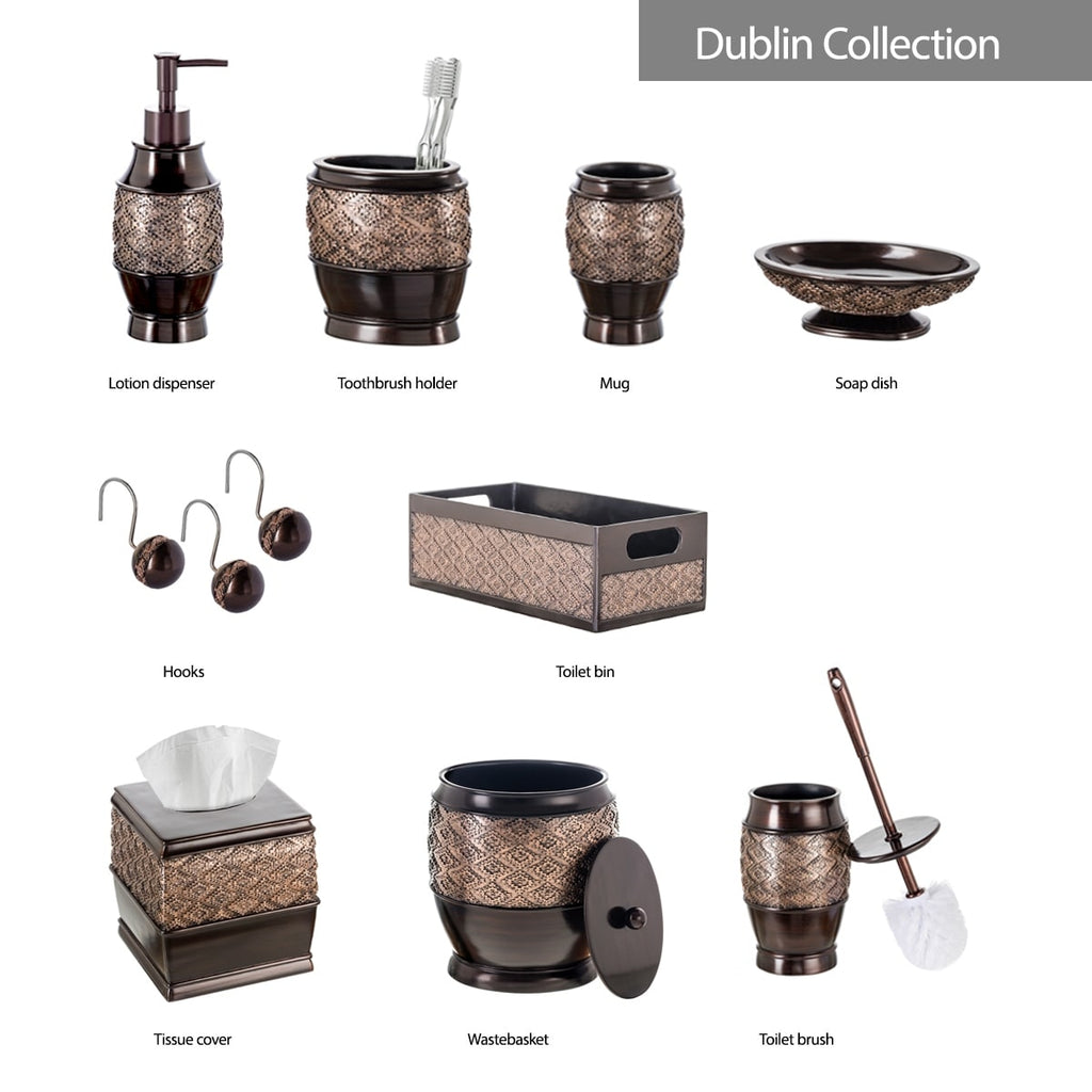 Ensemble d'accessoires de salle de bain Creative Scents Dublin Brown - 6 pièces