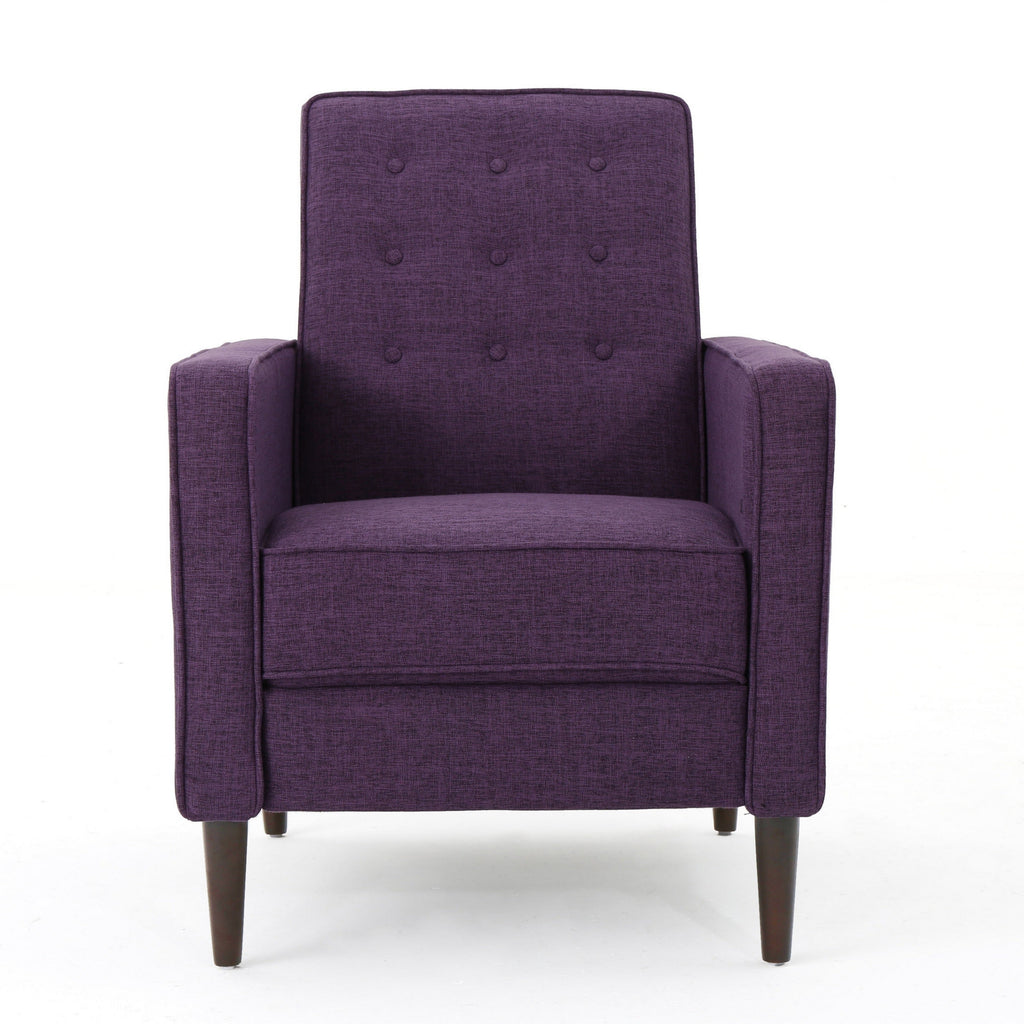 Fauteuil inclinable manuel Dupe, capitonné, polyester violet