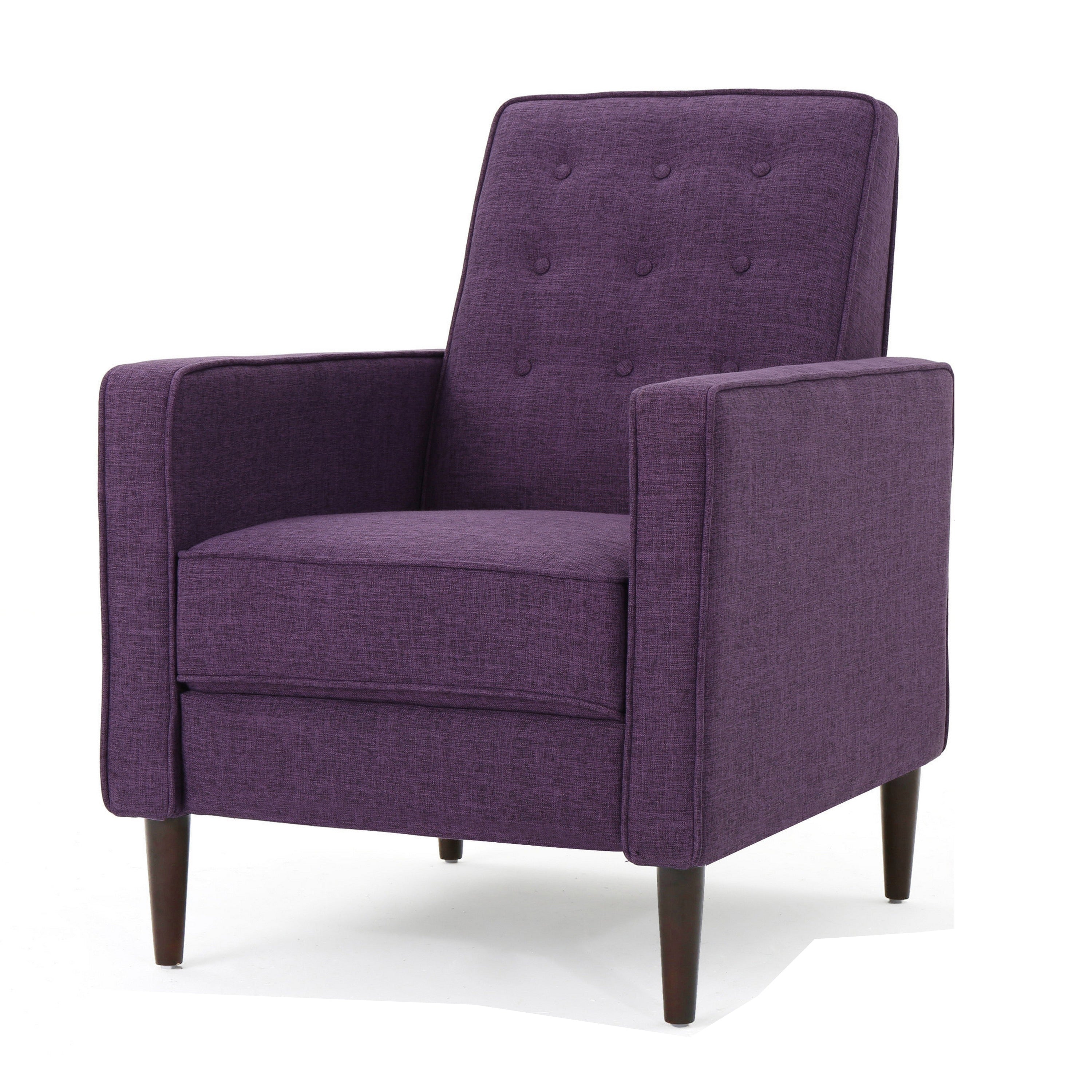 Fauteuil inclinable manuel Dupe, capitonné, polyester violet