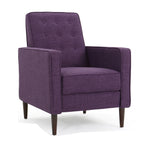 Fauteuil inclinable manuel Dupe, capitonné, polyester violet