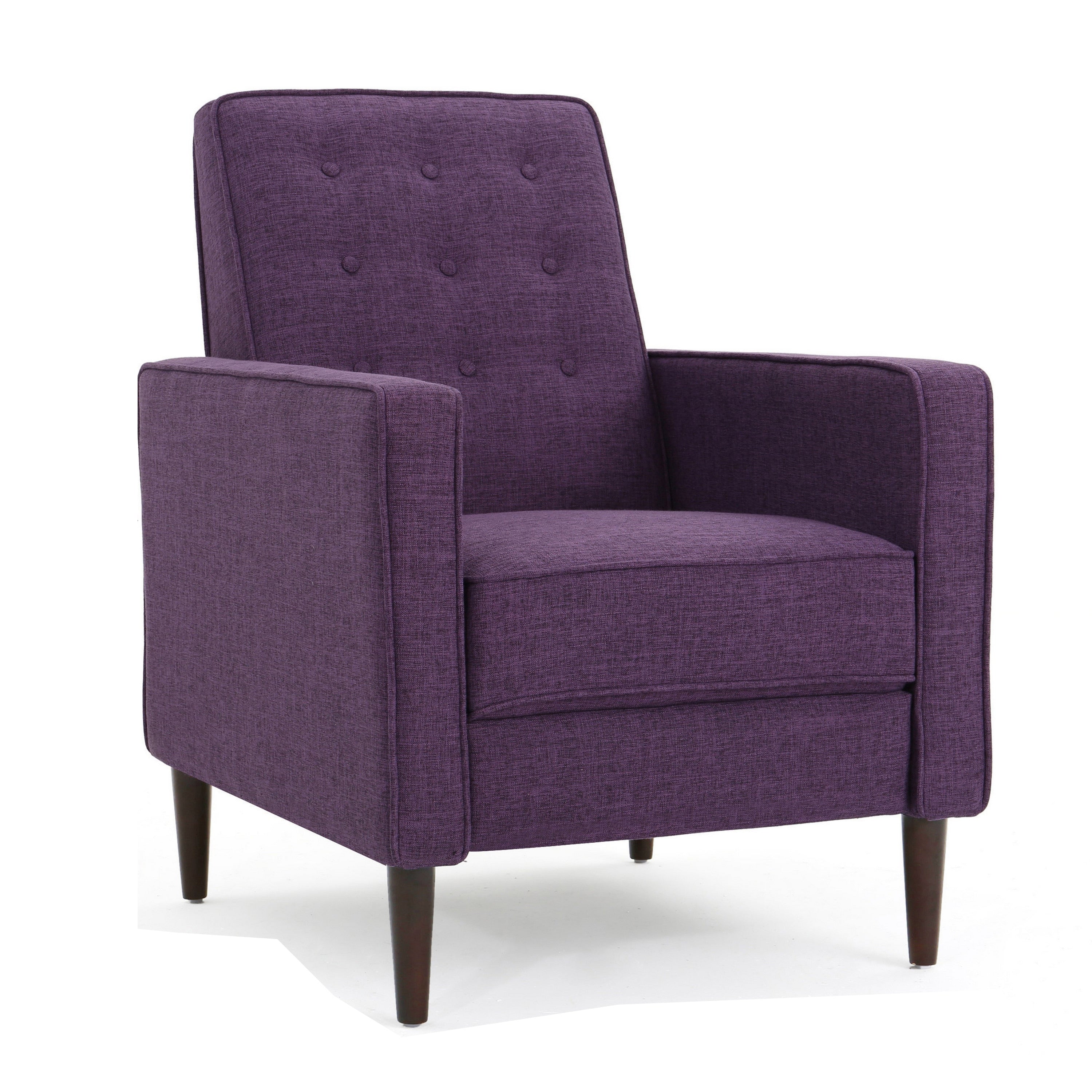 Fauteuil inclinable manuel Dupe, capitonné, polyester violet