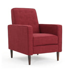 Fauteuil inclinable manuel Dupe, capitonné, polyester rouge