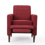 Fauteuil inclinable manuel Dupe, capitonné, polyester rouge