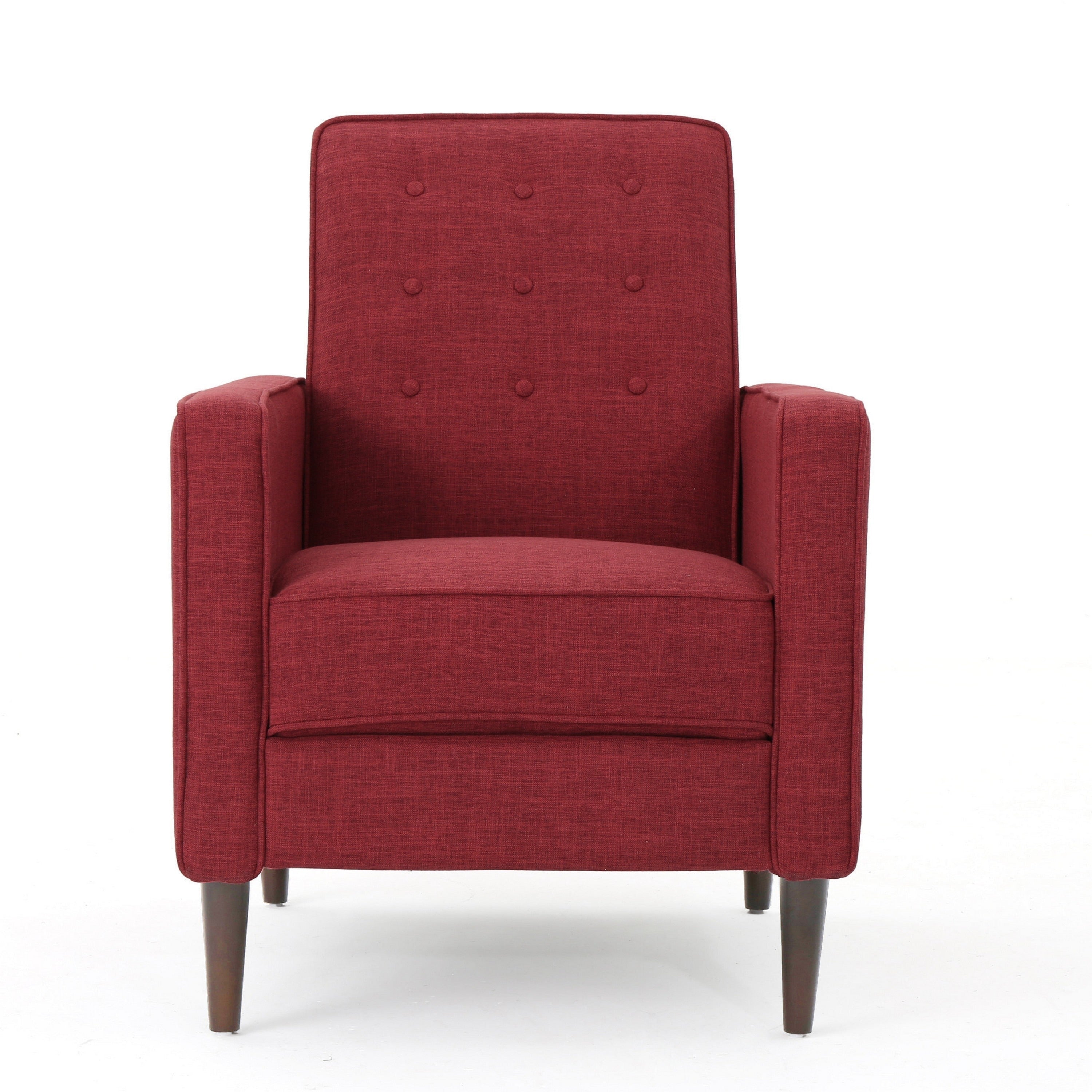 Fauteuil inclinable manuel Dupe, capitonné, polyester rouge