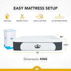 Matelas Dynasty 14,5 pouces CoolBreeze Gel Memory Plush Queen Size Matelas en mousse