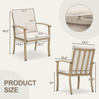 Ensemble de salle à manger de patio en aluminium EGEIROS LIFE AluLux 9 pièces avec 2 chaises pivotantes, 6 chaises et coussins lavables