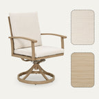 Ensemble de salle à manger de patio en aluminium EGEIROS LIFE AluLux 9 pièces avec 8 chaises pivotantes et coussins lavables