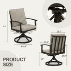 Ensemble de salle à manger de patio en aluminium EGEIROS LIFE AluLux 9 pièces avec 8 chaises pivotantes et coussins lavables