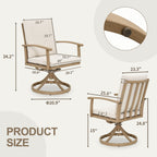 Ensemble de salle à manger de patio en aluminium EGEIROS LIFE AluLux 9 pièces avec 8 chaises pivotantes et coussins lavables