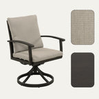 Ensemble de salle à manger de patio en aluminium EGEIROS LIFE AluLux 9 pièces avec 8 chaises pivotantes et coussins lavables