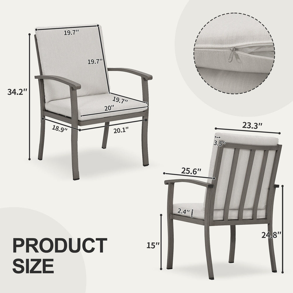 Ensemble de salle à manger de patio en aluminium EGEIROS LIFE AluLux 9 pièces avec coussins lavables