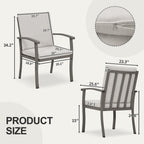 Ensemble de salle à manger de patio en aluminium EGEIROS LIFE AluLux 9 pièces avec coussins lavables