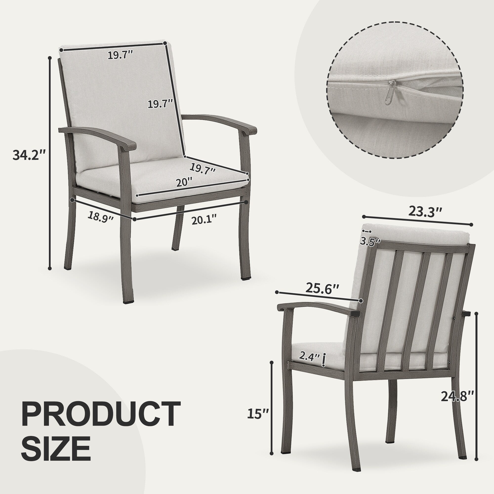 Ensemble de salle à manger de patio en aluminium EGEIROS LIFE AluLux 9 pièces avec coussins lavables