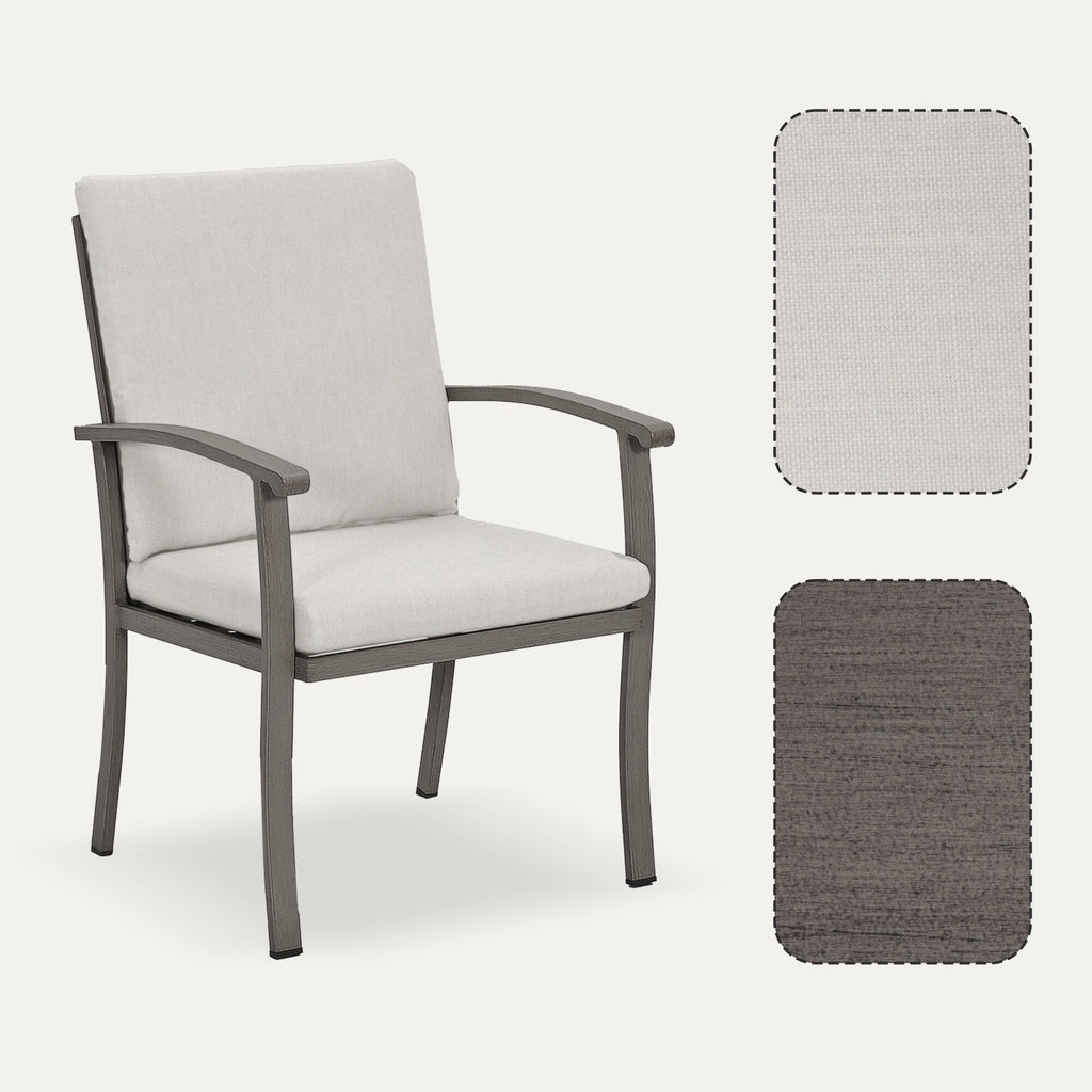 Ensemble de salle à manger de patio en aluminium EGEIROS LIFE AluLux 9 pièces avec coussins lavables