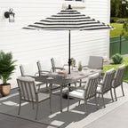 Ensemble de salle à manger de patio en aluminium EGEIROS LIFE AluLux 9 pièces avec coussins lavables