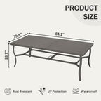 Ensemble de salle à manger de patio en aluminium EGEIROS LIFE AluLux 9 pièces avec coussins lavables