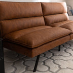 Canapé convertible en similicuir EGOHOME 71 avec dossier divisé