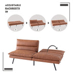 Canapé convertible en similicuir EGOHOME 71 avec dossier divisé