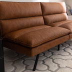 Canapé convertible en similicuir EGOHOME 71 avec dossier divisé