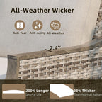 Ensemble de meubles de patio 4 pièces EROMMY avec chaises pivotantes à bascule, ensemble de conversation extérieur en osier avec canapé 3 places et table basse