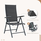 Ensemble de salle à manger de patio 7 pièces EROMMY avec chaises longues pliantes et table en aluminium, mobilier d'extérieur pour jardin, terrasse ou balcon.