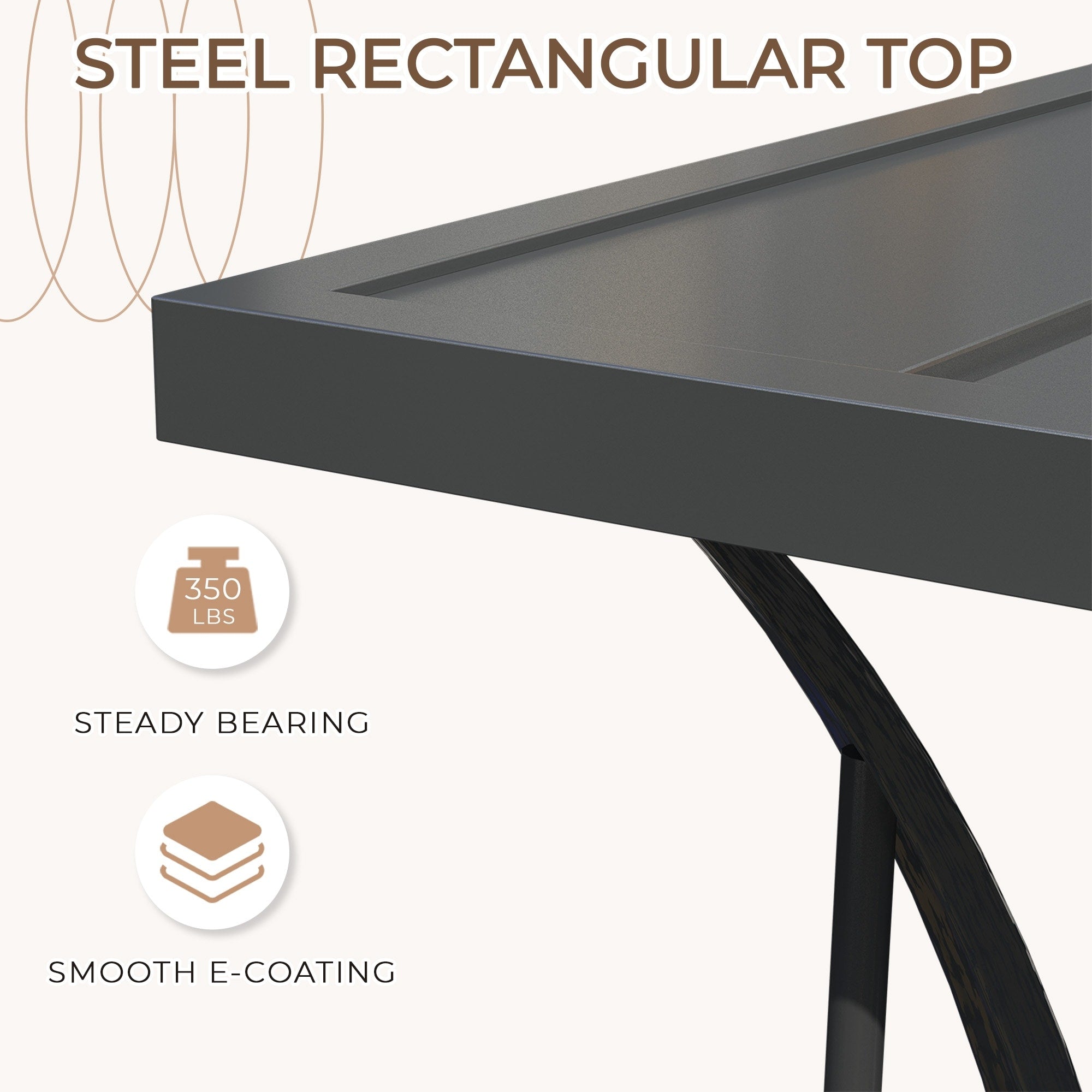 Ensemble de salle à manger de patio 7 pièces EROMMY avec chaises longues pliantes et table en aluminium, mobilier d'extérieur pour jardin, terrasse ou balcon.