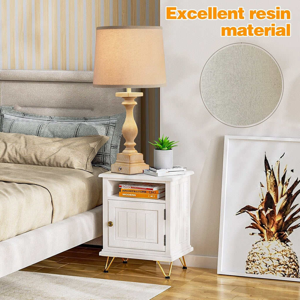 Lot de 2 lampes de chevet EROMMY avec deux ports USB, 2 ampoules incluses et commande tactile à 3 positions. Idéal pour le salon et la chambre.