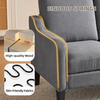 Canapé 3 places moderne en tissu EROMMY, canapé de salon ergonomique avec coussins lavables et pieds en bois massif, gris ou beige