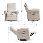 Fauteuil inclinable pivotant et électrique EROMMY avec appui-tête et accoudoirs réglables, chargement USB et Type-C, fauteuil inclinable pour chambre d'enfant