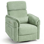 Fauteuil inclinable pivotant et électrique EROMMY avec appui-tête et accoudoirs réglables, chargement USB et Type-C, fauteuil inclinable pour chambre d'enfant