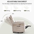 Fauteuil inclinable pivotant et électrique EROMMY avec appui-tête et accoudoirs réglables, chargement USB et Type-C, fauteuil inclinable pour chambre d'enfant