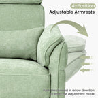 Fauteuil inclinable pivotant et électrique EROMMY avec appui-tête et accoudoirs réglables, chargement USB et Type-C, fauteuil inclinable pour chambre d'enfant