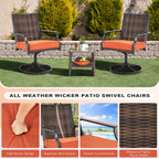 Lot de 2 chaises pivotantes EROMMY pour salle à manger, en osier et aluminium, avec cadre en aluminium résistant aux intempéries.