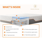 Matelas hybride en mousse à mémoire de forme ESHINE 14 pouces pour lit réglable