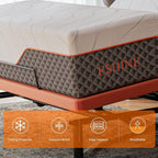 Matelas hybride en mousse à mémoire de forme ESHINE 14 pouces pour lit réglable