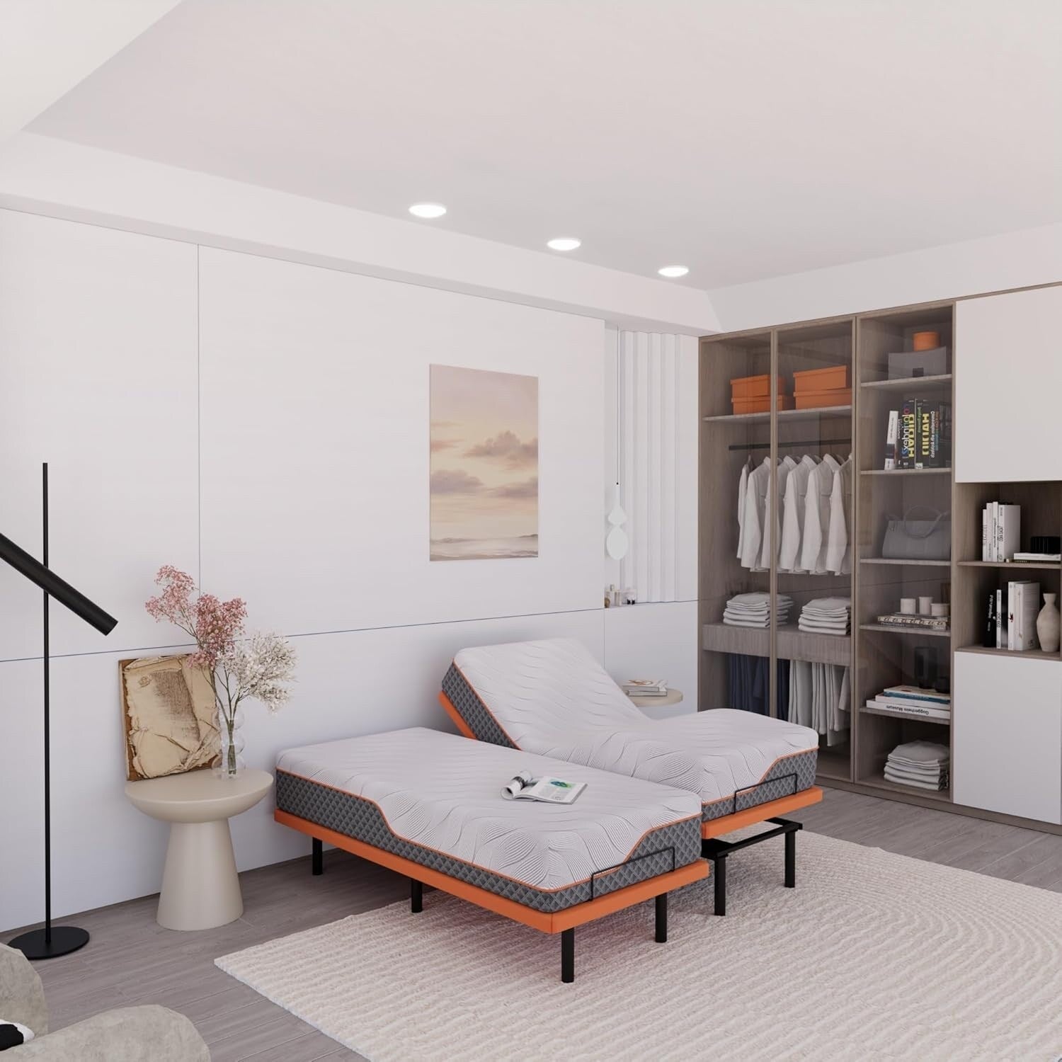 Matelas hybride en mousse à mémoire de forme ESHINE 14 pouces pour lit réglable