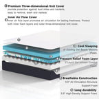 Matelas en mousse à mémoire de forme gel 10 pouces, confort moyen