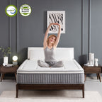 Matelas à ressorts ensachés en mousse à mémoire de forme, soutien du sommeil, sensation de fermeté moyenne, livré dans une boîte