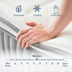 Matelas hybride 12 pouces haut de gamme, mousse à mémoire de forme avec gel et ressorts ensachés, livré dans une boîte pour un sommeil frais, matelas à sensation moyenne