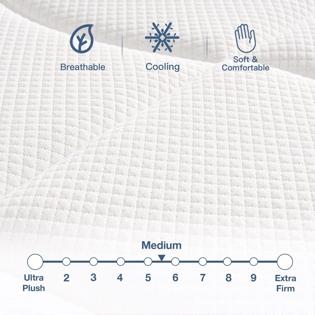 Matelas hybride 12 pouces haut de gamme, mousse à mémoire de forme avec gel et ressorts ensachés, livré dans une boîte pour un sommeil frais, matelas à sensation moyenne