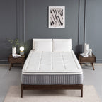 Matelas hybride 12 pouces haut de gamme, mousse à mémoire de forme avec gel et ressorts ensachés, livré dans une boîte pour un sommeil frais, matelas à sensation moyenne