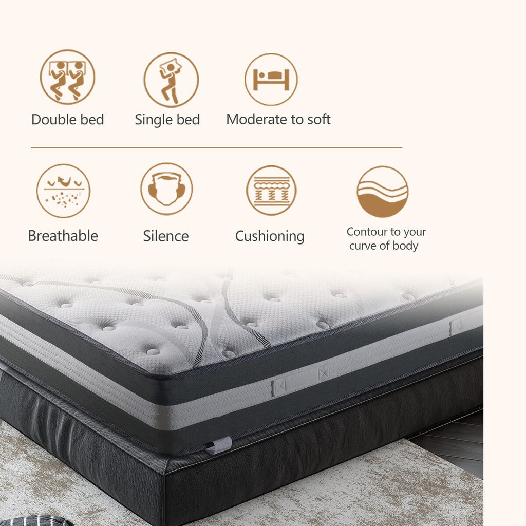 Matelas hybride à ressorts ensachés de 12 pouces