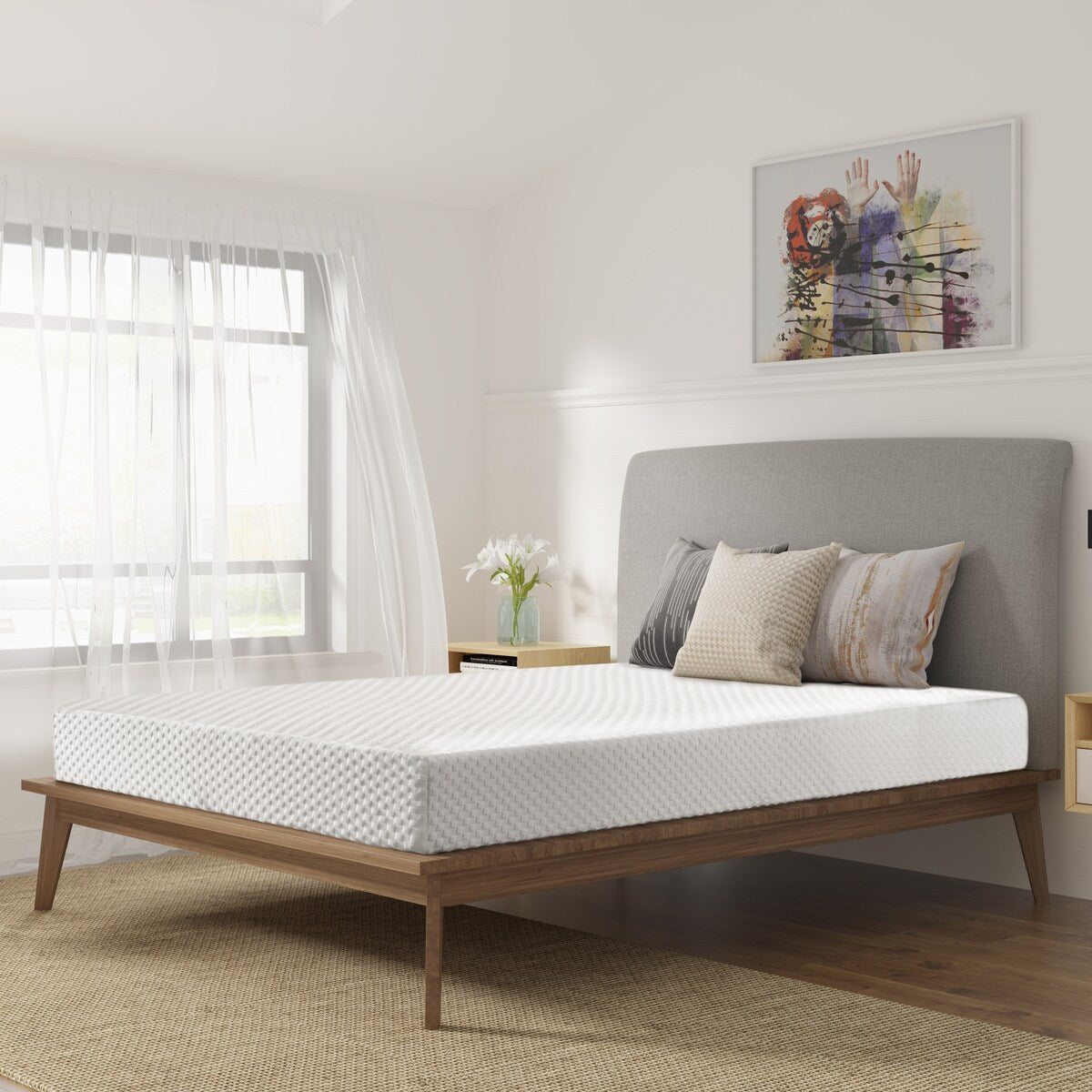Matelas en mousse à mémoire de forme gel 8 pouces, confort moyen